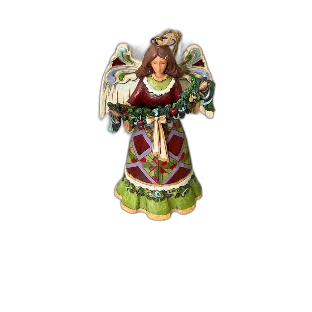 Jim Shore Red  Angel with Garland Hanging Ornament Christmas -2012
